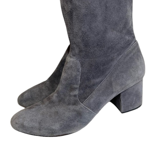 Schutz Tamarah slate gray stretch suede leather tall over knee boots size 8.5 - Picture 6 of 15